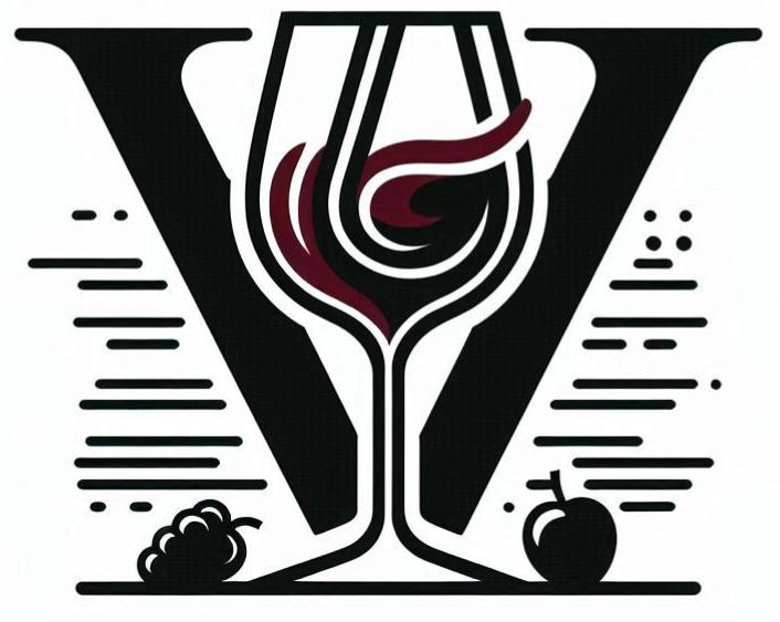 vinobration logo with wine glass inside bold letter V
